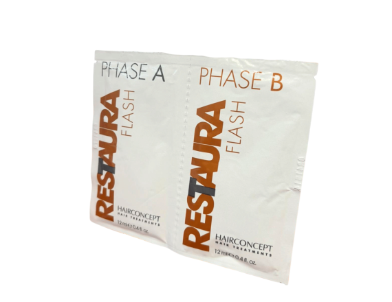 Hairconcept Professional Restaura Flash, Tratament instant pt. parul deteriorat, cu Ginseng, Acid hialuronic si Cheratina, 2 x 12ml