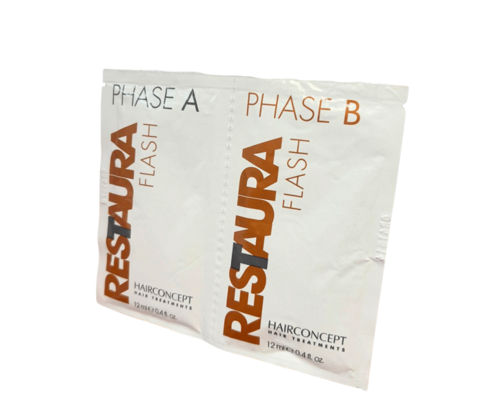Hairconcept Professional Restaura Flash, Tratament instant pt. parul deteriorat, cu Ginseng, Acid hialuronic si Cheratina, 2 x 12ml