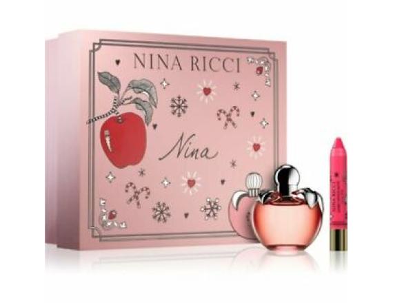 Les Belles De Nina, Femei, Set: Nina, Eau de toilette, 80 ml + Jumbo Lipstick Matte, Ruj, Fancy Pink, 2.5 g