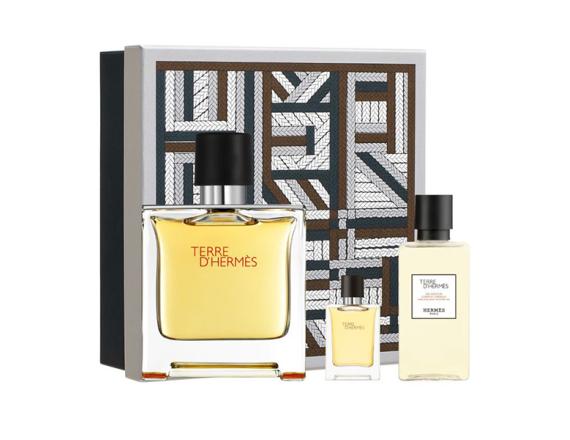 Set Hermes Terre D`Hermes, Barbati, Eau De Parfum 75ml + Eau De Parfum 5ml + Gel De Dus 40ml