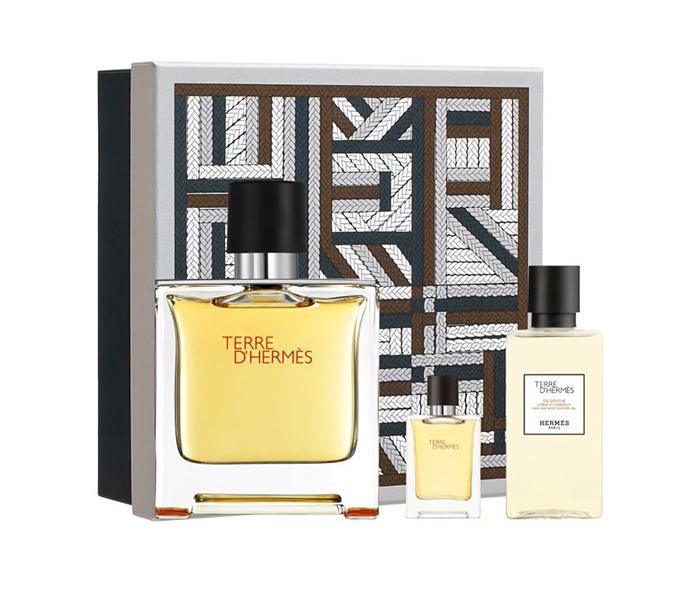 Set Hermes Terre D`Hermes, Barbati, Eau De Parfum 75ml + Eau De Parfum 5ml + Gel De Dus 40ml