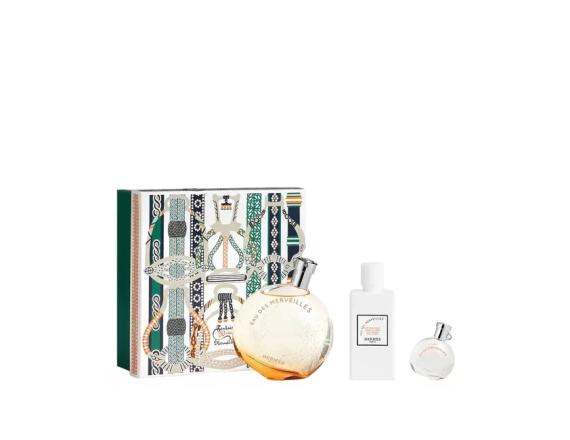 Set Hermes Eau Des Merveilles, Femei, Eau De Toilette 100ml + Lotiune pentru corp 80ml + Eau De Toilette 7.5ml
