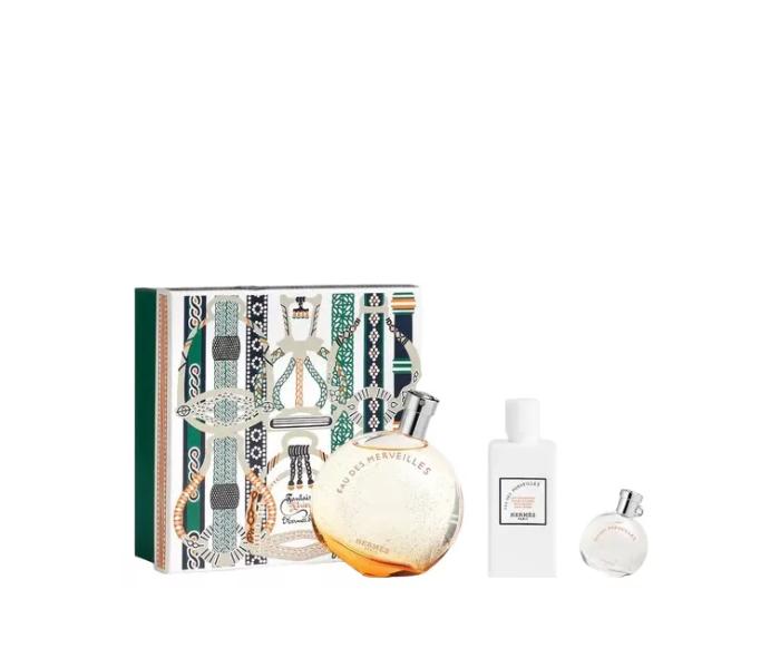 Set Hermes Eau Des Merveilles, Femei, Eau De Toilette 100ml + Lotiune pentru corp 80ml + Eau De Toilette 7.5ml