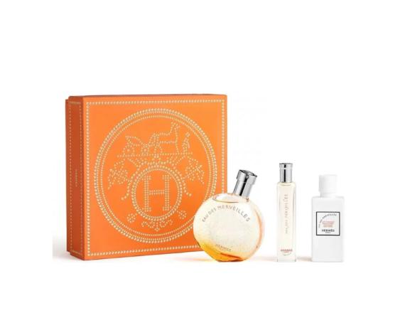 Set Hermes Eau Des Merveilles, Femei, Eau De Toilette 50ml + Lotiune de corp 40ml + Eau De Parfum 15ml