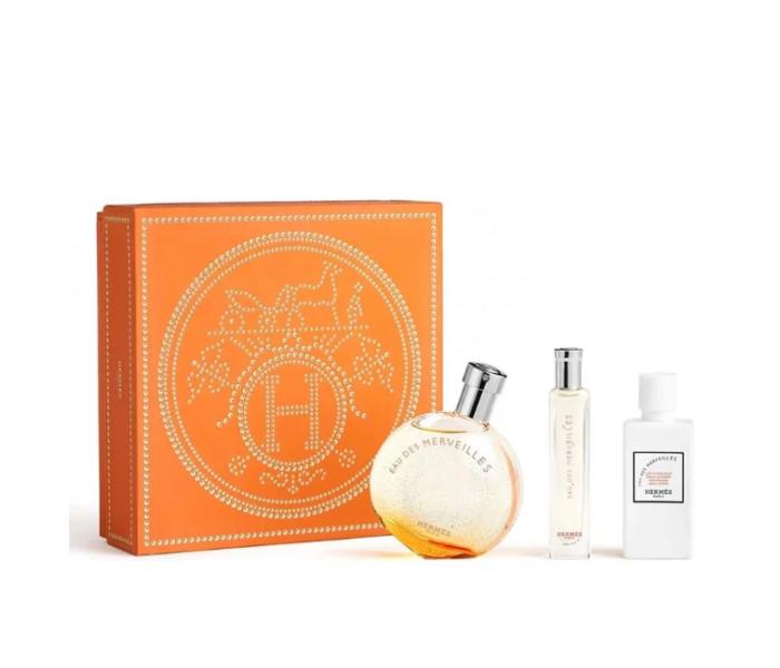 Set Hermes Eau Des Merveilles, Femei, Eau De Toilette 50ml + Lotiune de corp 40ml + Eau De Parfum 15ml