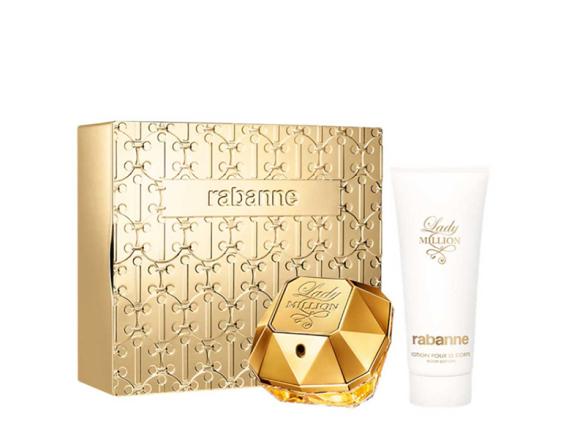 Set Paco Rabanne Lady Million, Femei, Eau de Parfum, 80ml + Lotiune Corp 100ml