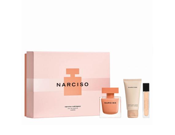 Set Narciso Rodriguez Narciso Ambree, Femei, Eau De Parfum 90ml + Lotiune Corp 50ml + Eau De Parfum 10ml