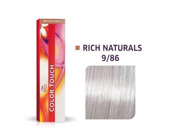 Vopsea semipermanenta Wella Professionals Color Touch 9/86, Blond Luminos Perlat Violet, 60ml