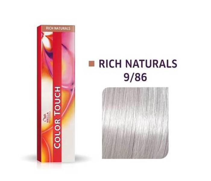 Vopsea semipermanenta Wella Professionals Color Touch 9/86, Blond Luminos Perlat Violet, 60ml