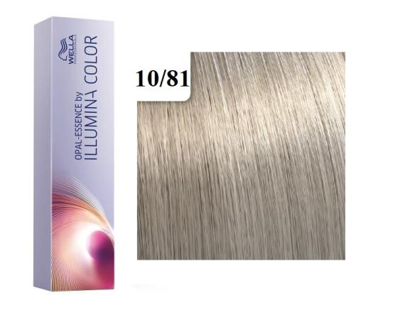 Vopsea permanenta Wella Professionals Illumina Color 10/81, Blond Luminos Deschis Perlat Cenusiu, 60ml