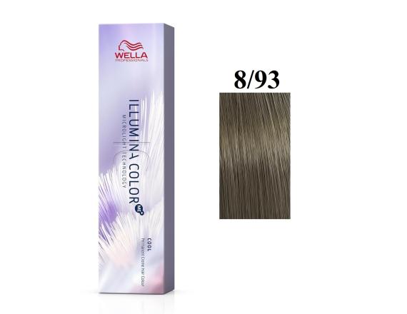 Vopsea permanenta Wella Professionals Illumina Color 8/93, Blond Deschis Auriu Albastru, 60ml
