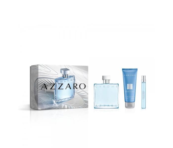 Set Azzaro Chrome, Barbati, Eau De Toilette 100ml + Eau De Toilette 10ml + Gel de dus 75ml