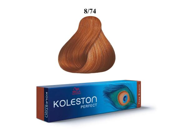 Vopsea permanenta Wella Professionals Koleston Perfect 8/74, Blond Deschis Castaniu Rosu, 60ml