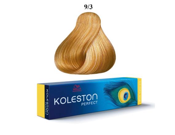 Vopsea permanenta Wella Professionals Koleston Perfect 9/3, Blond Luminos Auriu, 60ml
