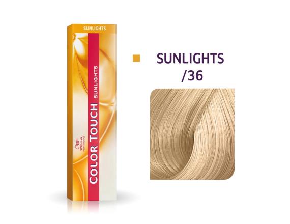 Vopsea semipermanenta Wella Professionals Color Touch Sunlights /36, Violet Auriu, 60ml
