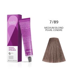 Vopsea permanenta Londa Professional 7/89, Blond Mediu Albastrui Perlat, 60ml