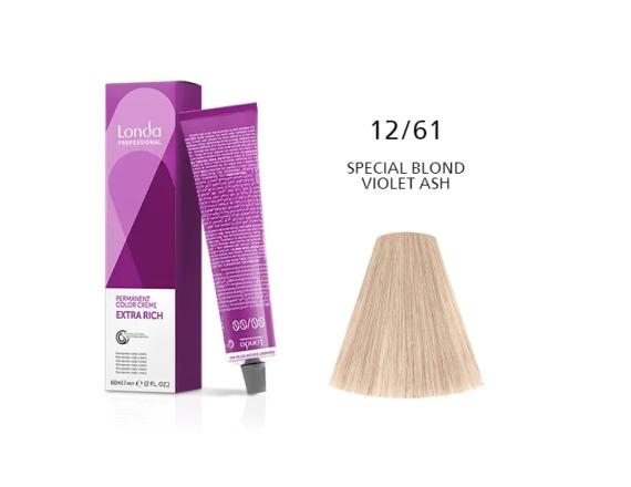 Vopsea permanenta Londa Professional 12/61, Blond Special Violet Cenusiu, 60ml