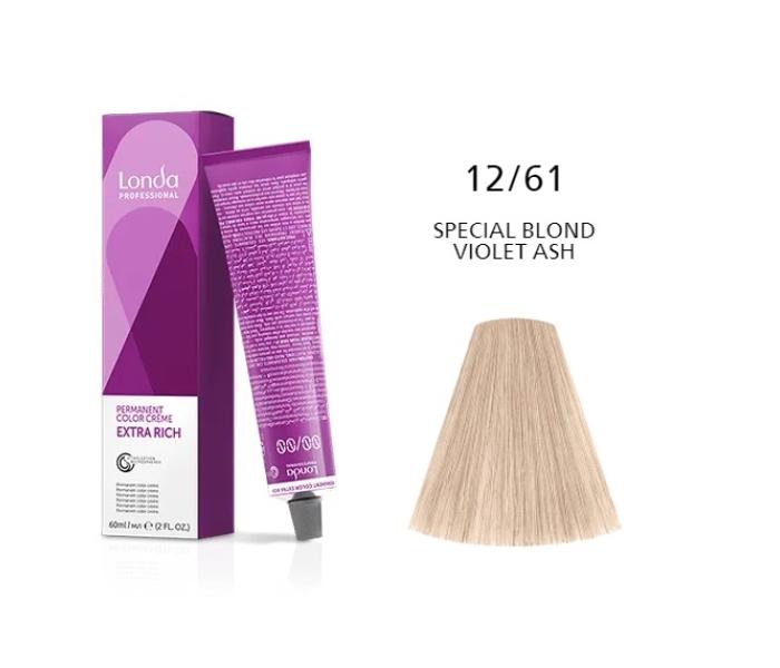 Vopsea permanenta Londa Professional 12/61, Blond Special Violet Cenusiu, 60ml