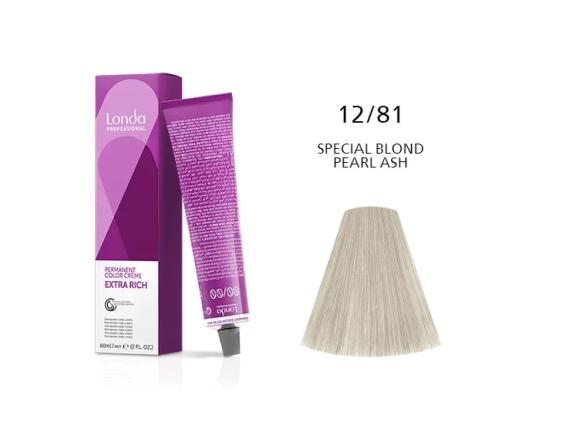 Vopsea permanenta Londa Professional 12/81, Blond Special Cenusiu Perlat, 60ml