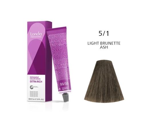 Vopsea permanenta Londa Professional 5/1, Castaniu Deschis Cenusiu, 60ml