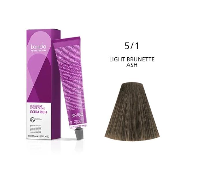 Vopsea permanenta Londa Professional 5/1, Castaniu Deschis Cenusiu, 60ml