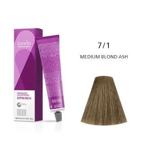 Vopsea permanenta Londa Professional 7/1, Blond Mediu Cenusiu, 60ml
