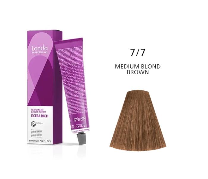 Vopsea permanenta Londa Professional 7/7, Blond Mediu Castaniu, 60ml