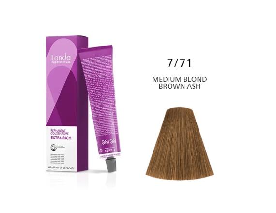 Vopsea permanenta Londa Professional 7/71, Blond Mediu Maro Cenusiu, 60ml