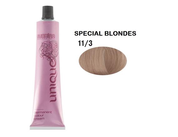 Vopsea de par permanenta Subrina Professional Unique 11/3, Blond Special Cendre, 100ml