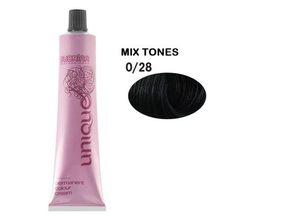 Vopsea de par permanenta Subrina Professional Unique 0/28, Turcoaz, 100ml