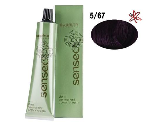 Vopsea de par demi-permanenta Subrina Professional Senseo 5/67, Castaniu Deschis Beaujolais, 60ml