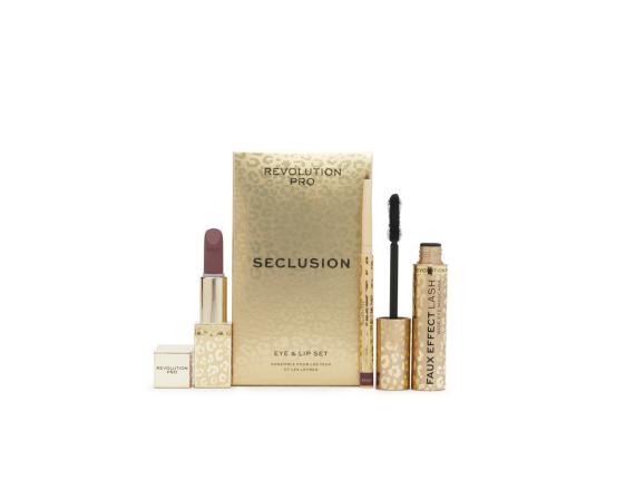 Makeup Revolution Pro Eye & Lip Seclusion Gift Set: Mascara Faux Effect Mascara Black + New Neutral Seclusion Lip Liner + New Neutral Seclusion Lipstick