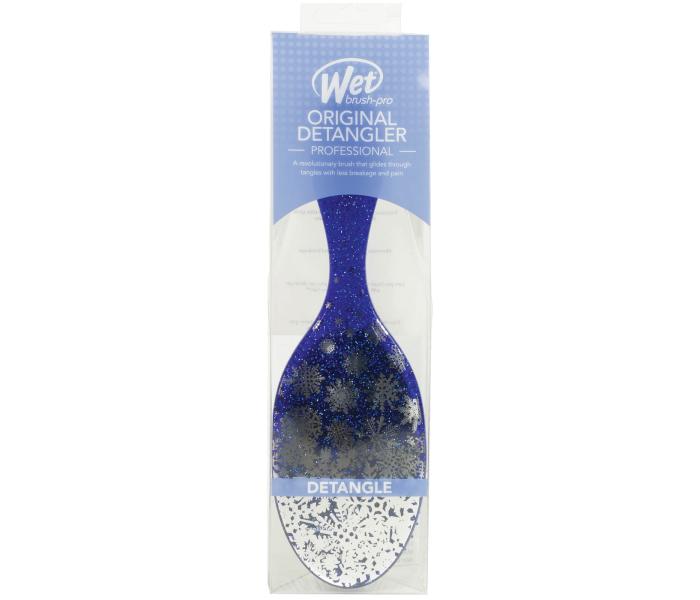 Perie pentru par Wet Brush Original Detangle Professional Glamour Holiday Blue Snowflake