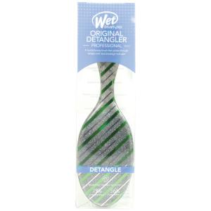 Perie pentru par Wet Brush Original Detangle Professional Glamour Holiday Green/Silver Stripe