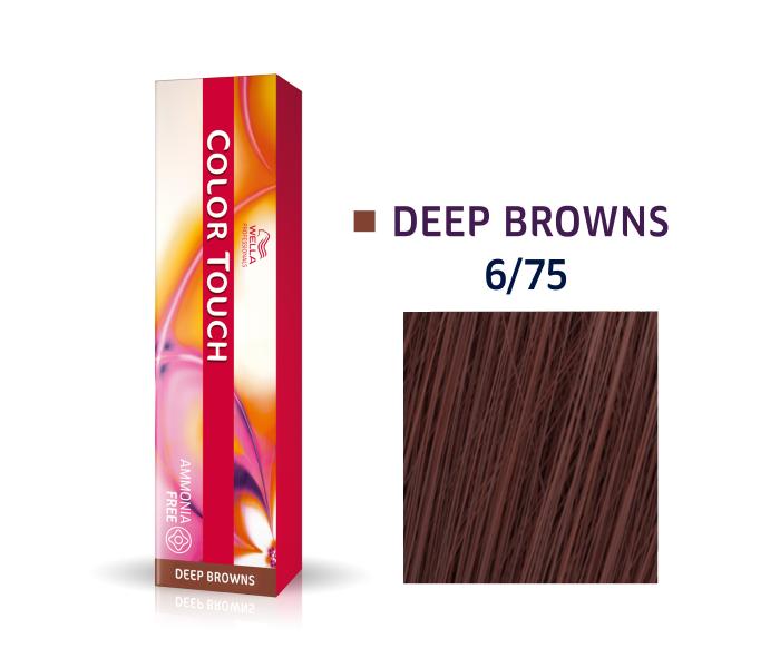 Vopsea semipermanenta Wella Professionals Color Touch 6/75, Blond Inchis Castaniu Mahon, 60ml