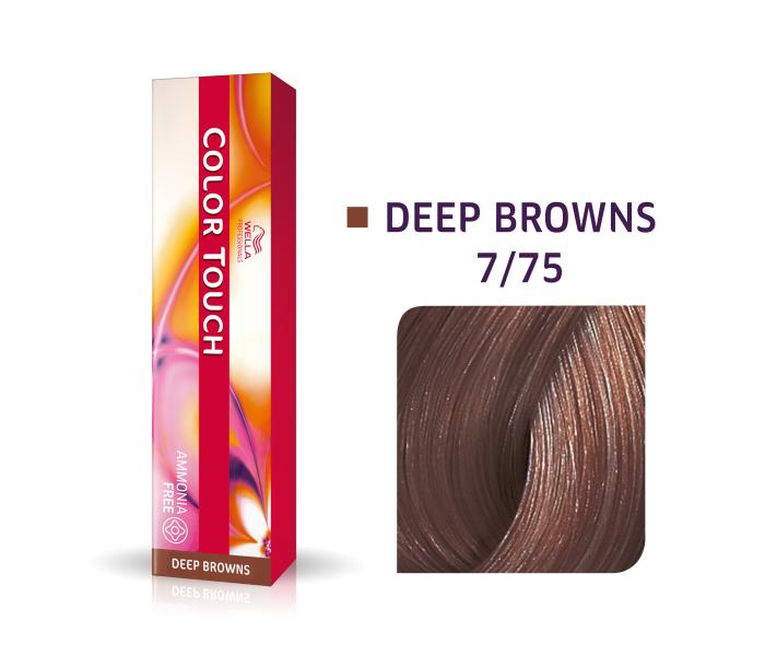 Vopsea semipermanenta Wella Professionals Color Touch 7/75, Blond Mediu Castaniu Mahon, 60ml