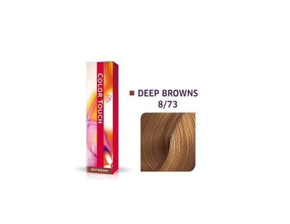 Vopsea semipermanenta Wella Professionals Color Touch 8/73, Blond Deschis Castaniu Auriu, 60ml