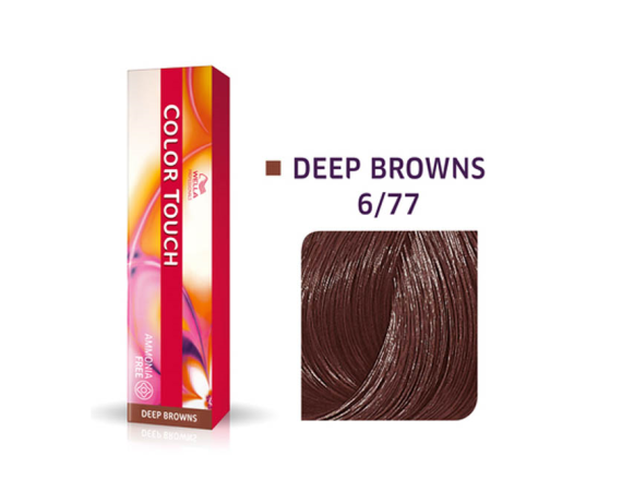 Vopsea semipermanenta Wella Professionals Color Touch 6/77, Blond Inchis Castaniu Intens, 60ml