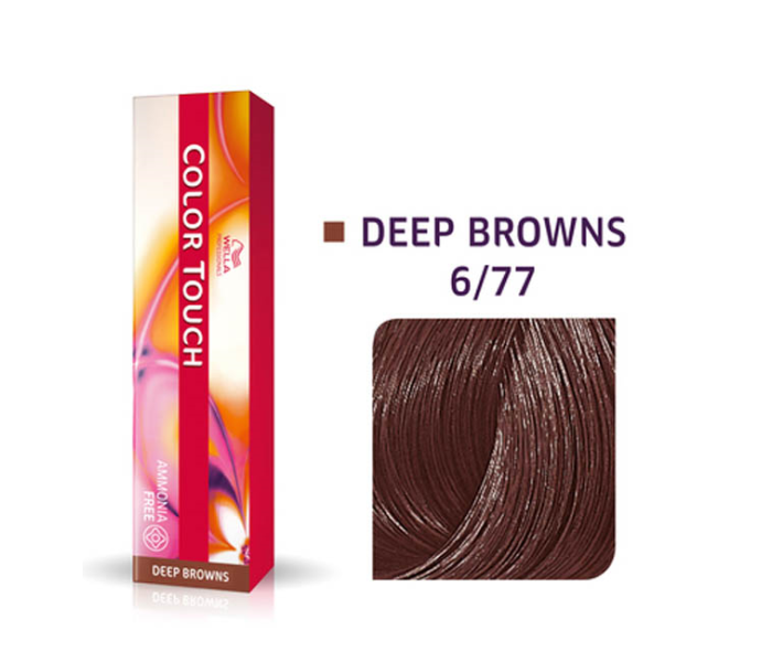 Vopsea semipermanenta Wella Professionals Color Touch 6/77, Blond Inchis Castaniu Intens, 60ml