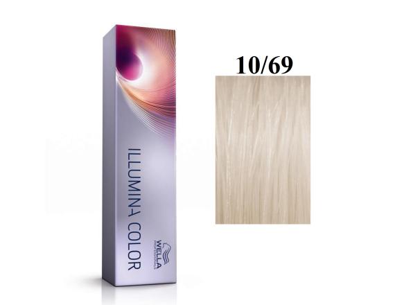 Vopsea permanenta Wella Professionals Illumina Color 10/69, Blond Luminos Deschis Perlat Violet, 60ml