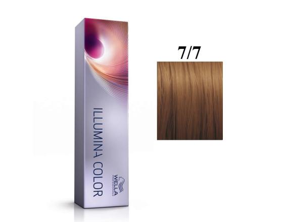 Vopsea permanenta Wella Professionals Illumina Color 7/7, Blond Mediu Maro, 60ml