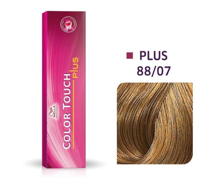 Vopsea semipermanenta Wella Professionals Color Touch 88/07, Blond Deschis Intens Natural Castaniu, 60ml