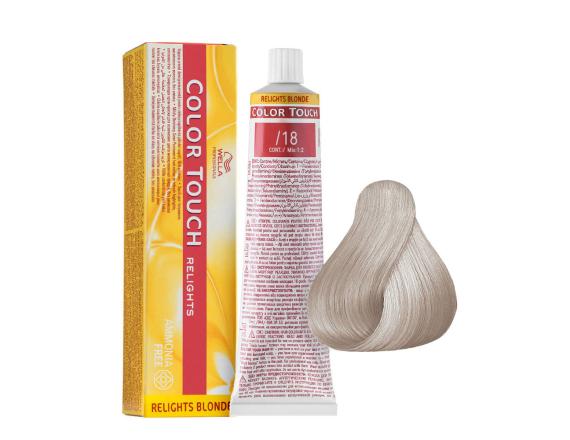 Vopsea semipermanenta Wella Professionals Color Touch Relights /18, Cenusiu Perlat, 60ml