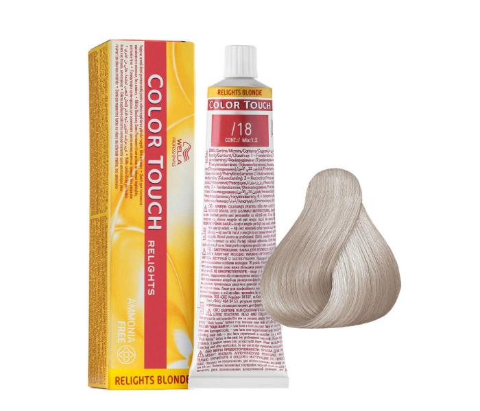 Vopsea semipermanenta Wella Professionals Color Touch Relights /18, Cenusiu Perlat, 60ml