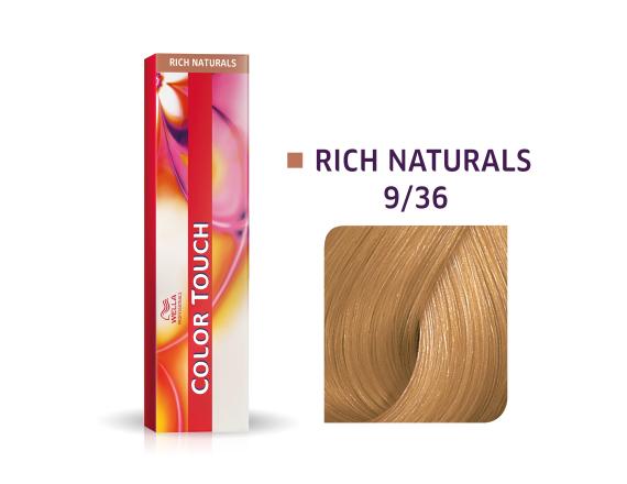 Vopsea semipermanenta Wella Professionals Color Touch 9/36, Blond Luminos Auriu Violet, 60ml