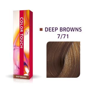 Vopsea semipermanenta Wella Professionals Color Touch 7/71, Blond Mediu Castaniu Cenusiu, 60ml