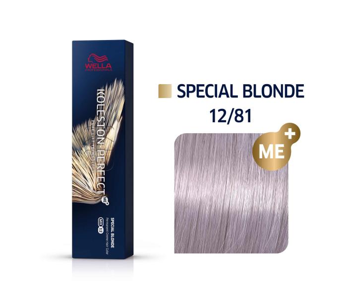 Vopsea permanenta Wella Professionals Koleston Perfect 12/81, Blond Special Cenusiu Albastru, 60ml