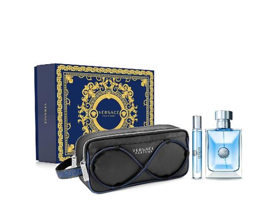 Set Versace Pour Homme, Barbati, Eau De Toilette 100ml + Travel Spray 10ml + Geanta Cosmetice