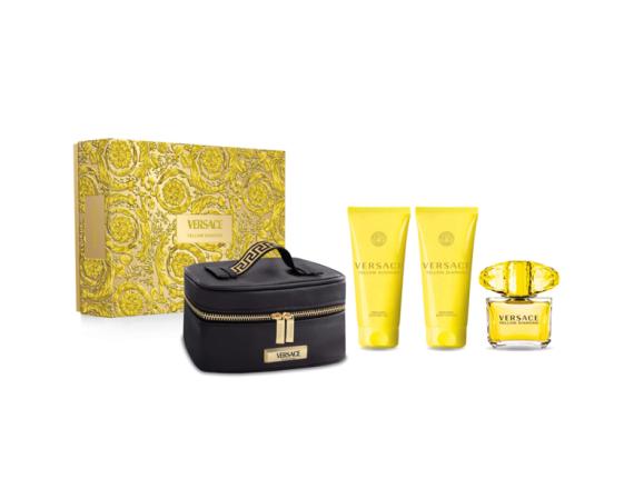 Set Versace Yellow Diamond, Femei, Eau De Toilette, 90ml + Lotiune de corp 100ml + Gel de dus 100ml + Geanta Cosmetice