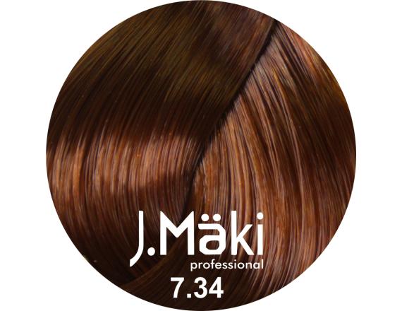 J.Maki Professional, Vopsea permanenta 7.34/Blond cupru auriu mediu, 60ml